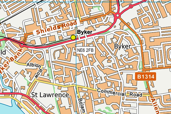 NE6 2FB map - OS VectorMap District (Ordnance Survey) NE6 2FB map - OS VectorMap District (Ordnance Survey)