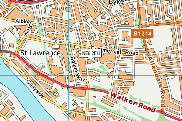 NE6 2FH map - OS VectorMap District (Ordnance Survey) NE6 2FH map - OS VectorMap District (Ordnance Survey)