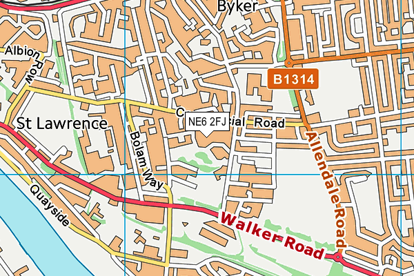 NE6 2FJ map - OS VectorMap District (Ordnance Survey) NE6 2FJ map - OS VectorMap District (Ordnance Survey)