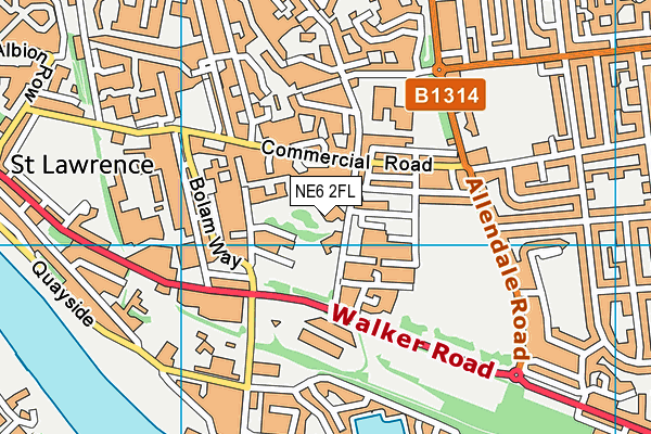 NE6 2FL map - OS VectorMap District (Ordnance Survey) NE6 2FL map - OS VectorMap District (Ordnance Survey)