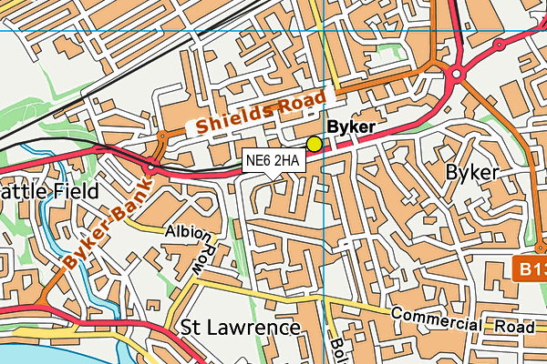 NE6 2HA map - OS VectorMap District (Ordnance Survey) NE6 2HA map - OS VectorMap District (Ordnance Survey)