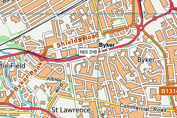 NE6 2HB map - OS VectorMap District (Ordnance Survey) NE6 2HB map - OS VectorMap District (Ordnance Survey)