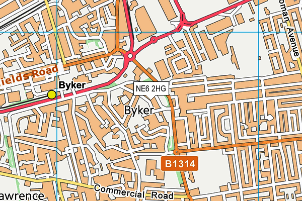 NE6 2HG map - OS VectorMap District (Ordnance Survey) NE6 2HG map - OS VectorMap District (Ordnance Survey)