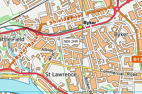 NE6 2HR map - OS VectorMap District (Ordnance Survey) NE6 2HR map - OS VectorMap District (Ordnance Survey)