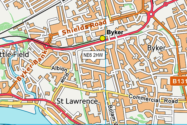 NE6 2HW map - OS VectorMap District (Ordnance Survey) NE6 2HW map - OS VectorMap District (Ordnance Survey)