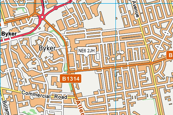 NE6 2JH map - OS VectorMap District (Ordnance Survey) NE6 2JH map - OS VectorMap District (Ordnance Survey)