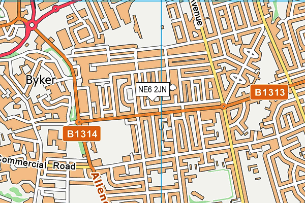 NE6 2JN map - OS VectorMap District (Ordnance Survey) NE6 2JN map - OS VectorMap District (Ordnance Survey)