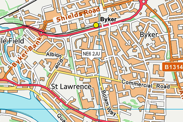 NE6 2JU map - OS VectorMap District (Ordnance Survey) NE6 2JU map - OS VectorMap District (Ordnance Survey)