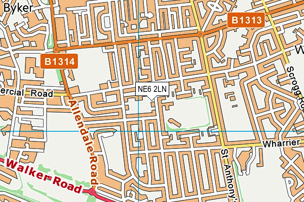 NE6 2LN map - OS VectorMap District (Ordnance Survey) NE6 2LN map - OS VectorMap District (Ordnance Survey)