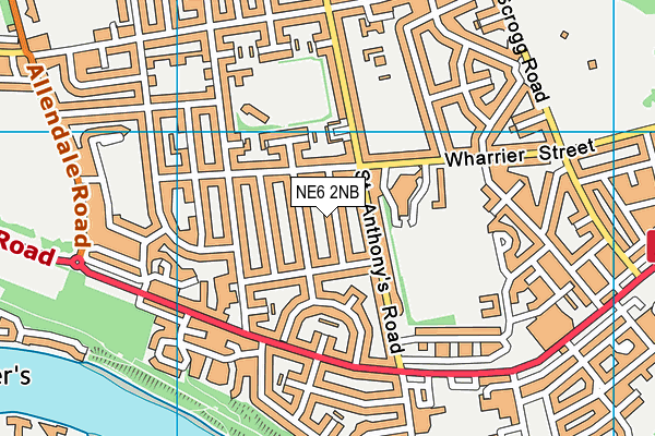 NE6 2NB map - OS VectorMap District (Ordnance Survey) NE6 2NB map - OS VectorMap District (Ordnance Survey)