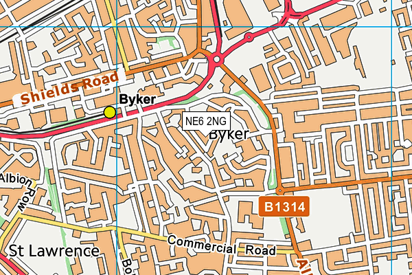 NE6 2NG map - OS VectorMap District (Ordnance Survey) NE6 2NG map - OS VectorMap District (Ordnance Survey)