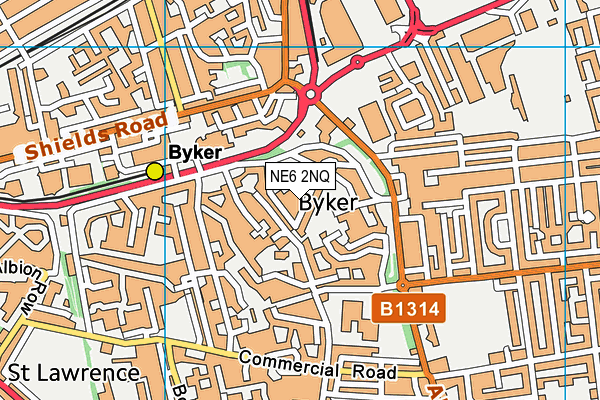 NE6 2NQ map - OS VectorMap District (Ordnance Survey) NE6 2NQ map - OS VectorMap District (Ordnance Survey)