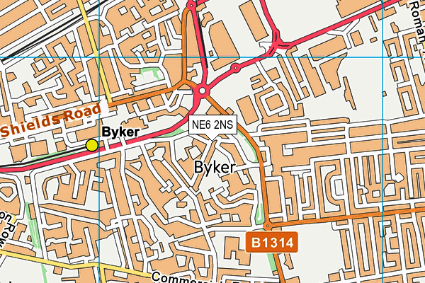 NE6 2NS map - OS VectorMap District (Ordnance Survey) NE6 2NS map - OS VectorMap District (Ordnance Survey)