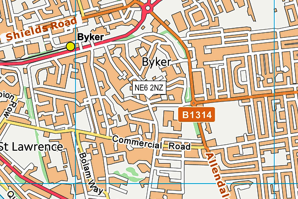 NE6 2NZ map - OS VectorMap District (Ordnance Survey) NE6 2NZ map - OS VectorMap District (Ordnance Survey)