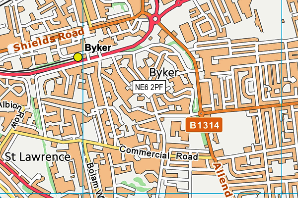 NE6 2PF map - OS VectorMap District (Ordnance Survey) NE6 2PF map - OS VectorMap District (Ordnance Survey)
