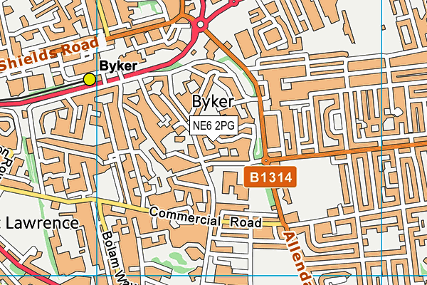 NE6 2PG map - OS VectorMap District (Ordnance Survey) NE6 2PG map - OS VectorMap District (Ordnance Survey)