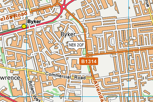 NE6 2QF map - OS VectorMap District (Ordnance Survey) NE6 2QF map - OS VectorMap District (Ordnance Survey)