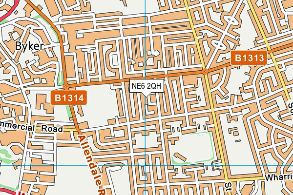 NE6 2QH map - OS VectorMap District (Ordnance Survey) NE6 2QH map - OS VectorMap District (Ordnance Survey)