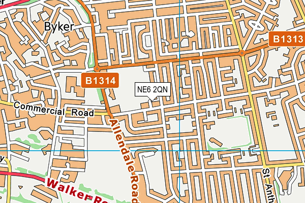 NE6 2QN map - OS VectorMap District (Ordnance Survey) NE6 2QN map - OS VectorMap District (Ordnance Survey)