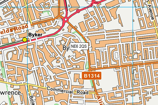 NE6 2QS map - OS VectorMap District (Ordnance Survey) NE6 2QS map - OS VectorMap District (Ordnance Survey)