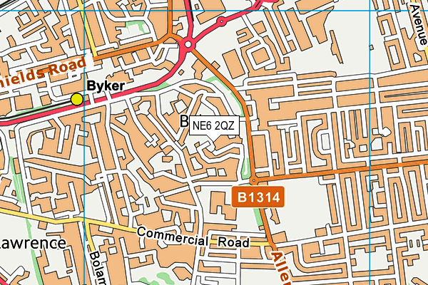 NE6 2QZ map - OS VectorMap District (Ordnance Survey) NE6 2QZ map - OS VectorMap District (Ordnance Survey)