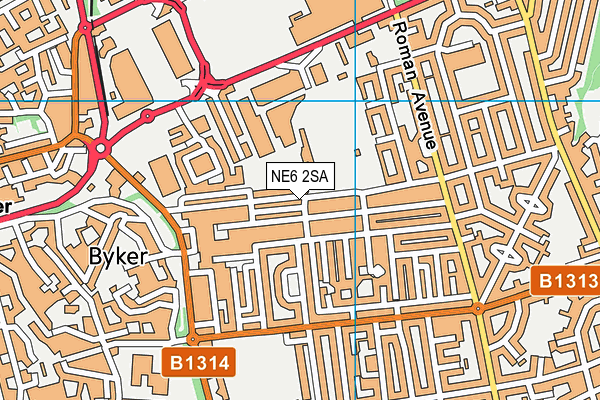 NE6 2SA map - OS VectorMap District (Ordnance Survey) NE6 2SA map - OS VectorMap District (Ordnance Survey)