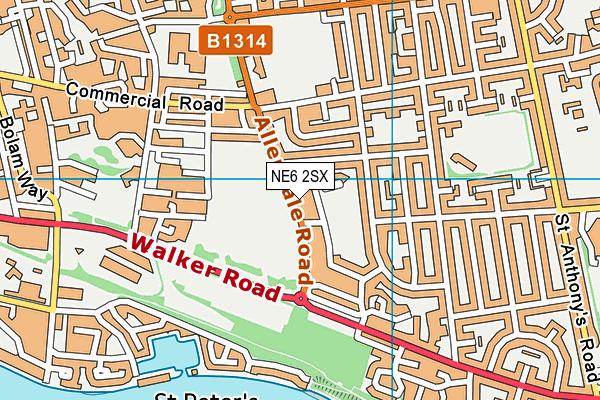 NE6 2SX map - OS VectorMap District (Ordnance Survey) NE6 2SX map - OS VectorMap District (Ordnance Survey)