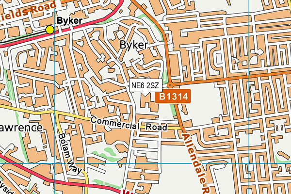 NE6 2SZ map - OS VectorMap District (Ordnance Survey) NE6 2SZ map - OS VectorMap District (Ordnance Survey)