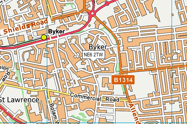 NE6 2TW map - OS VectorMap District (Ordnance Survey) NE6 2TW map - OS VectorMap District (Ordnance Survey)