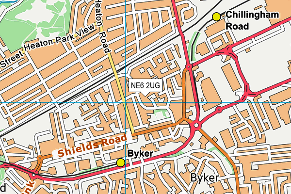 NE6 2UG map - OS VectorMap District (Ordnance Survey) NE6 2UG map - OS VectorMap District (Ordnance Survey)