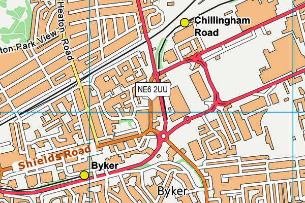 NE6 2UU map - OS VectorMap District (Ordnance Survey) NE6 2UU map - OS VectorMap District (Ordnance Survey)