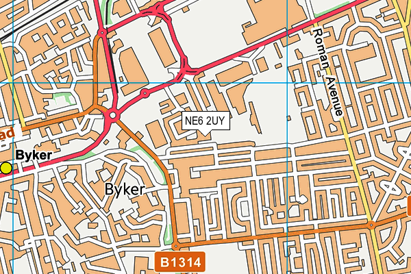 NE6 2UY map - OS VectorMap District (Ordnance Survey) NE6 2UY map - OS VectorMap District (Ordnance Survey)