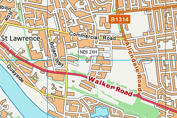 NE6 2XH map - OS VectorMap District (Ordnance Survey) NE6 2XH map - OS VectorMap District (Ordnance Survey)