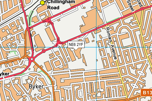 NE6 2YF map - OS VectorMap District (Ordnance Survey) NE6 2YF map - OS VectorMap District (Ordnance Survey)