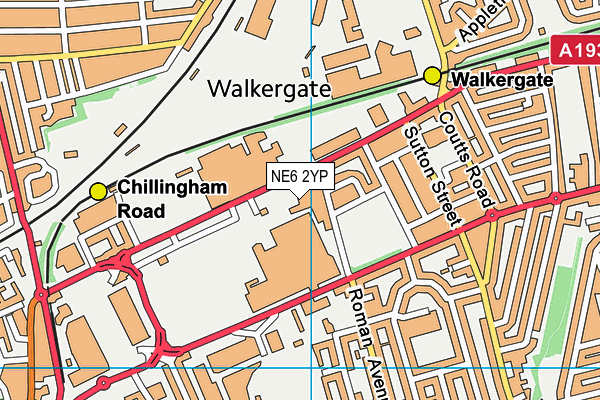 NE6 2YP map - OS VectorMap District (Ordnance Survey) NE6 2YP map - OS VectorMap District (Ordnance Survey)