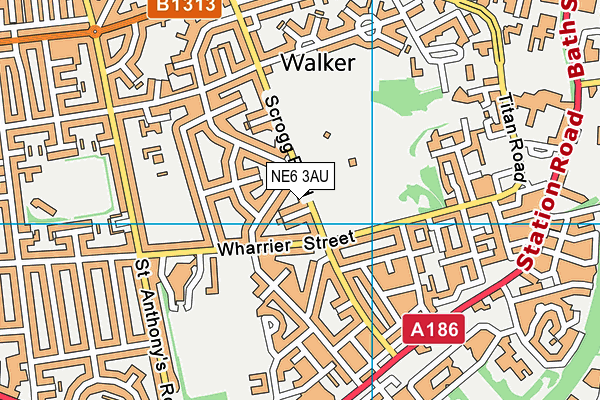 NE6 3AU map - OS VectorMap District (Ordnance Survey) NE6 3AU map - OS VectorMap District (Ordnance Survey)