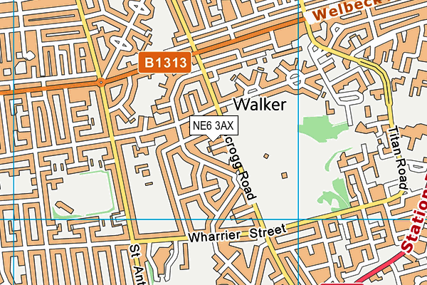 NE6 3AX map - OS VectorMap District (Ordnance Survey) NE6 3AX map - OS VectorMap District (Ordnance Survey)