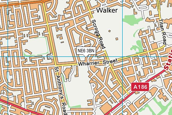 NE6 3BN map - OS VectorMap District (Ordnance Survey)