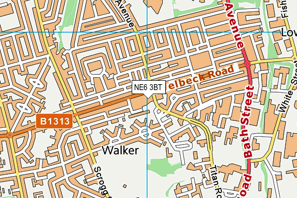 NE6 3BT map - OS VectorMap District (Ordnance Survey) NE6 3BT map - OS VectorMap District (Ordnance Survey)