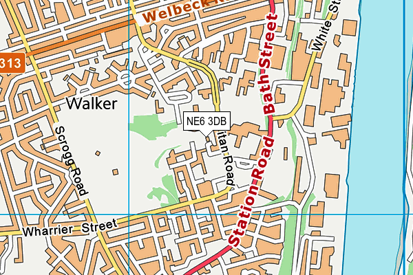 NE6 3DB map - OS VectorMap District (Ordnance Survey) NE6 3DB map - OS VectorMap District (Ordnance Survey)