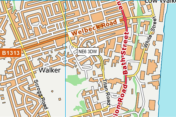 NE6 3DW map - OS VectorMap District (Ordnance Survey) NE6 3DW map - OS VectorMap District (Ordnance Survey)