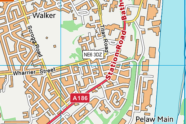NE6 3DZ map - OS VectorMap District (Ordnance Survey)