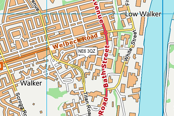 NE6 3QZ map - OS VectorMap District (Ordnance Survey) NE6 3QZ map - OS VectorMap District (Ordnance Survey)