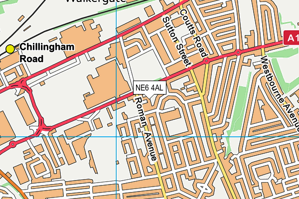 NE6 4AL map - OS VectorMap District (Ordnance Survey) NE6 4AL map - OS VectorMap District (Ordnance Survey)