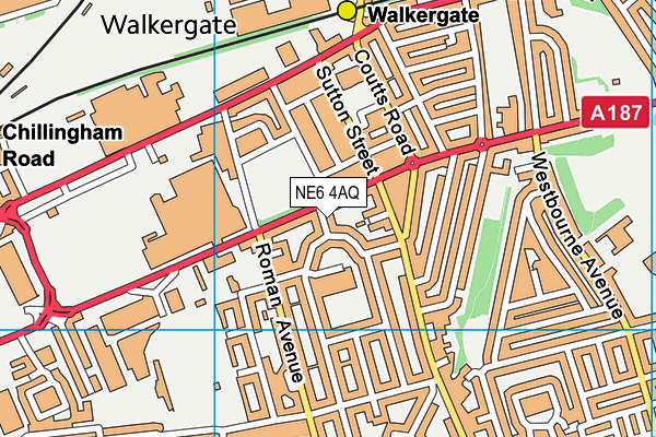 NE6 4AQ map - OS VectorMap District (Ordnance Survey) NE6 4AQ map - OS VectorMap District (Ordnance Survey)