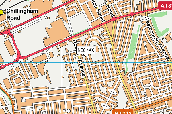 NE6 4AX map - OS VectorMap District (Ordnance Survey) NE6 4AX map - OS VectorMap District (Ordnance Survey)