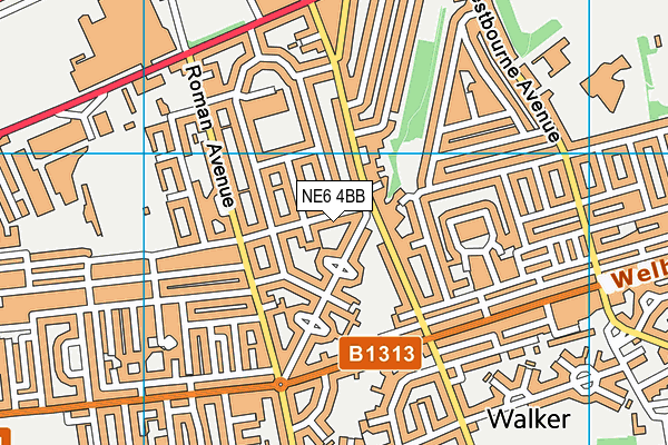 NE6 4BB map - OS VectorMap District (Ordnance Survey) NE6 4BB map - OS VectorMap District (Ordnance Survey)