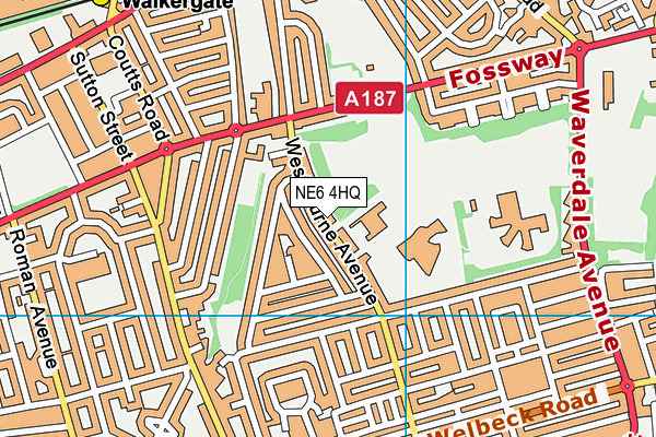NE6 4HQ map - OS VectorMap District (Ordnance Survey)