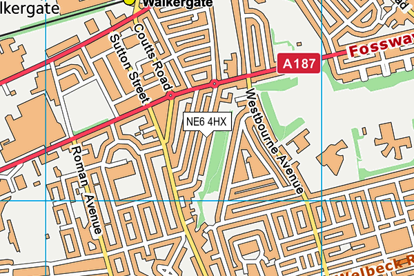 NE6 4HX map - OS VectorMap District (Ordnance Survey)