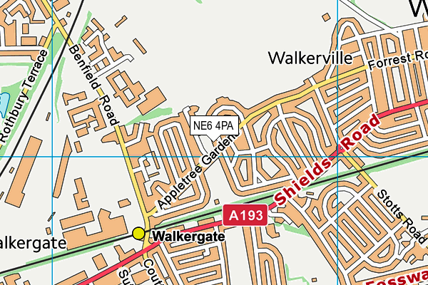 NE6 4PA map - OS VectorMap District (Ordnance Survey) NE6 4PA map - OS VectorMap District (Ordnance Survey)
